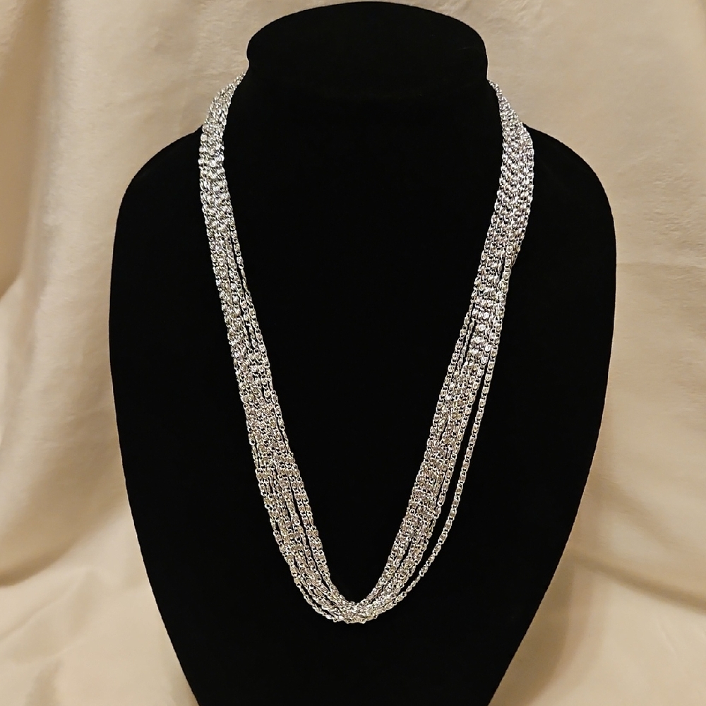 Vtg Silver Multi-Strand CELEBRITY Necklace